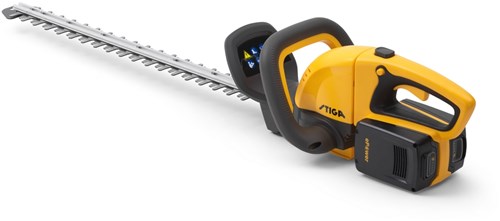 Stiga HT 300e kit battery hedge trimmer | 3 series | 0.3 kW | carbon brushes | 54cm | 23mm | incl. 2x 2.0ah 20v e 22 battery + c 215 s charger - 273302501 st1