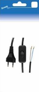 Interruttore nero Euro Cord Streamline da 2 metri - 6665220