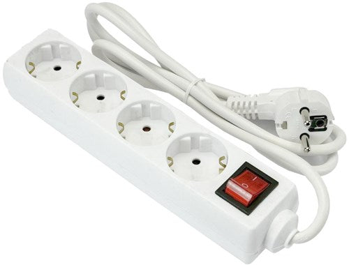 Stroomlijn tcd ra 4-voudig 1,5 meter snoer wit 6672565
