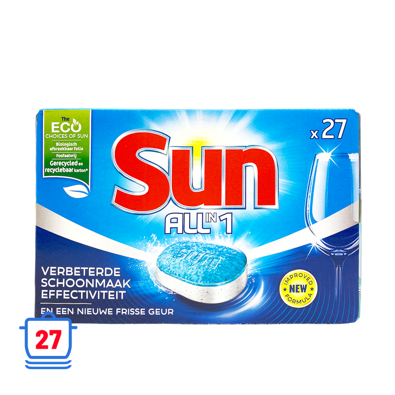 Pastiglie per lavastoviglie Imp Sun tutto in 1 da 27 pezzi