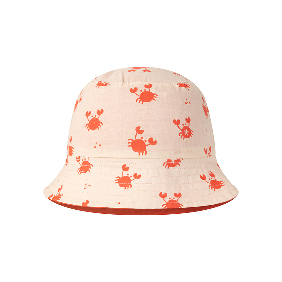 Crabby | Cappello da sole reversibile UV rosso beige