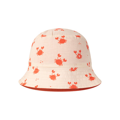 Crabby | beige rood uv omkeerbaar zonnehoedje