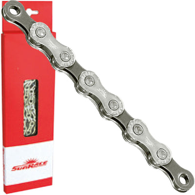 Sunrace CN10A de 10 velocidades 116L Cadena de bicicleta Silver Gray