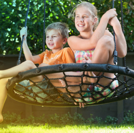 Nido oscilante Swing para 1 a 2 niños Ø 100 cm Negro