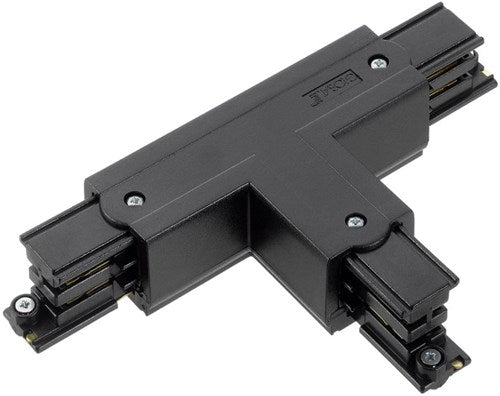 Pieza en T izquierda fija 90° para. carril trifásico negro - 5050055