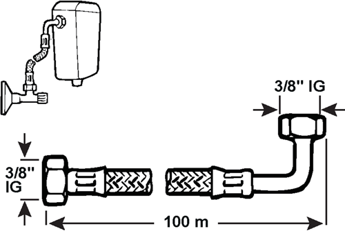 Manguera de conexión flexible Cornat 3 8x3 8x150 - t317227