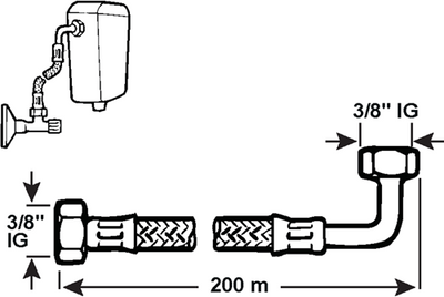 Manguera de conexión flexible Cornat 3 8x3 8x200 - t317228