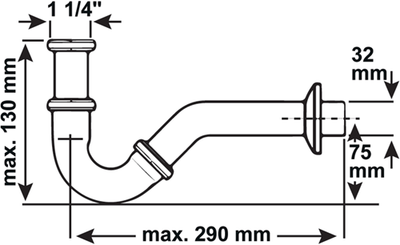 Cornat bidé sifón latón ch 1 1 4 215 - t317503