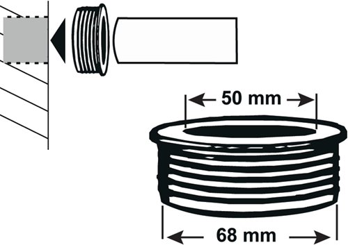 Reducción de pezón de goma Cornat 68mm -> 50mm - t3185016