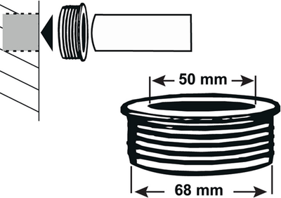 Riduzione capezzolo in gomma Cornat 68mm -> 50mm - t3185016