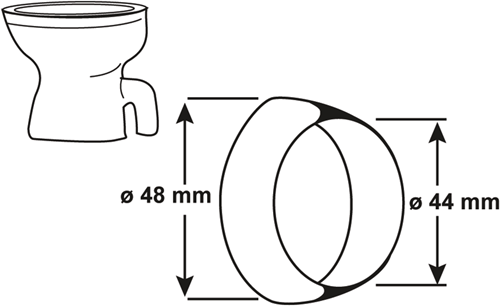 Cornat conexión exterior inodoro 44mm 48mm - t360299