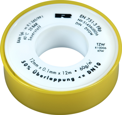 Nastro in teflon Cornat 12x0,1mm (12m) gas - t380700