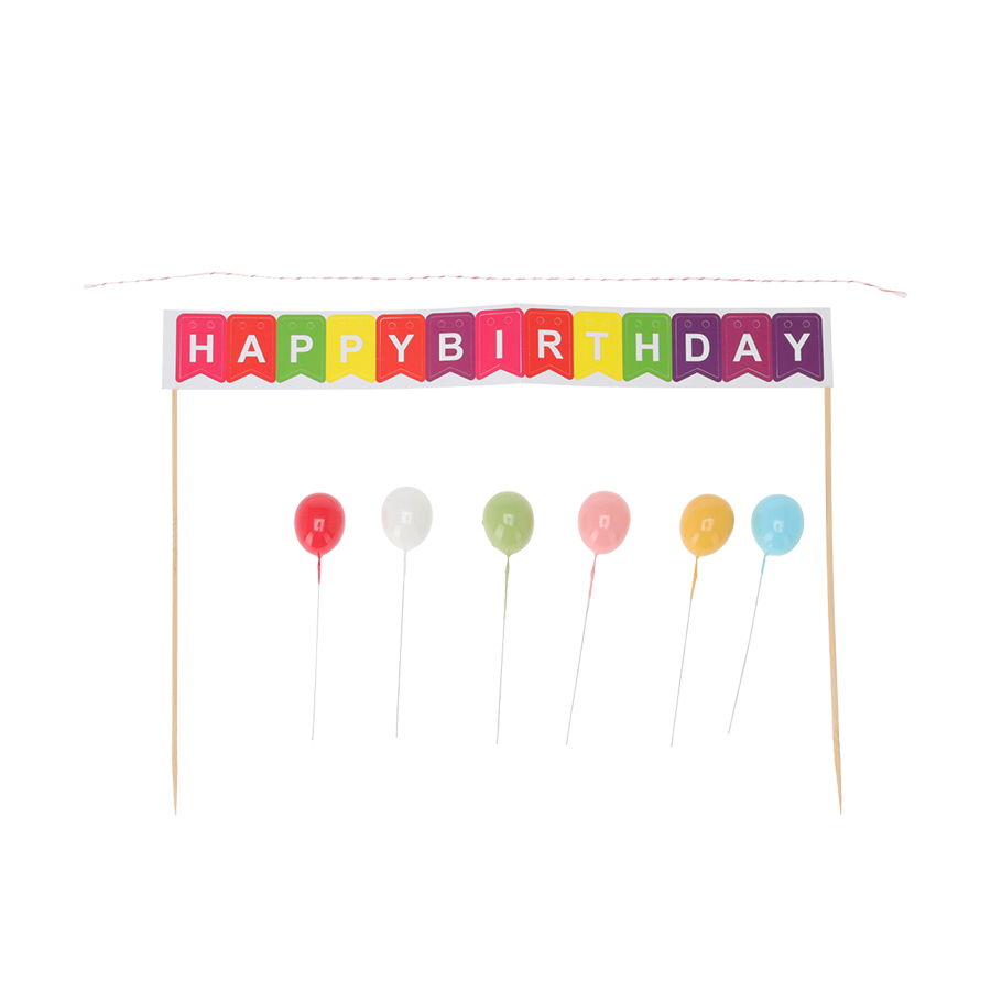 Set decorazioni per torta di compleanno 24 pezzi