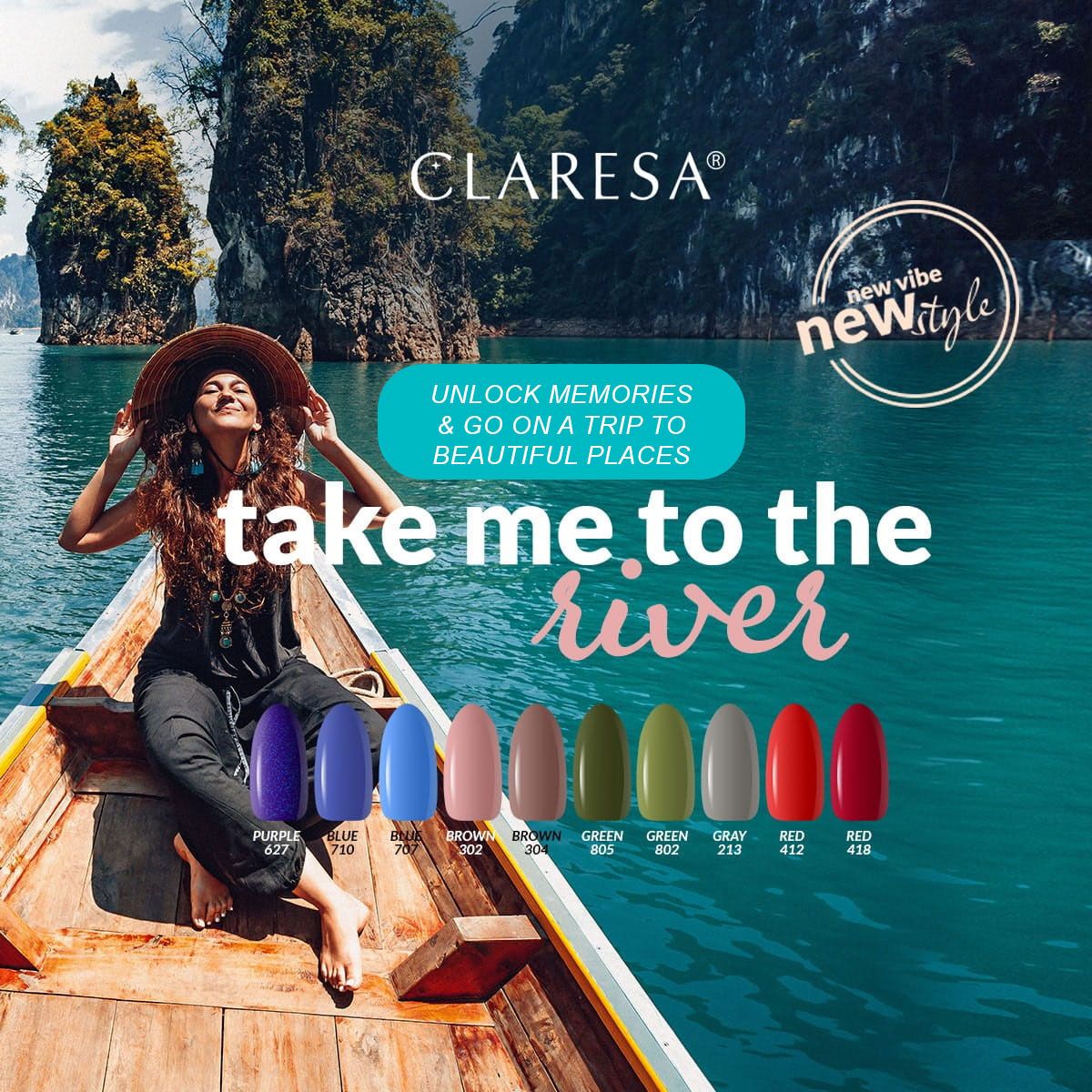 Clarisa Claresa UV ha guidato Gellak 5ml Green 802 Portami al fiume