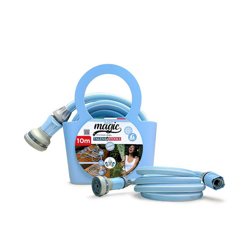 Imp language tools it's magic manguera de crecimiento inteligente suave 10 m con bolsa azul 5 piezas