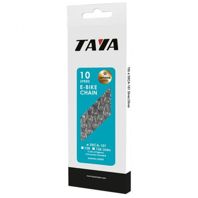 Collar Taya DECA-101 10 Velocidad 1 2x5 64 136 enlaces de plata en la caja