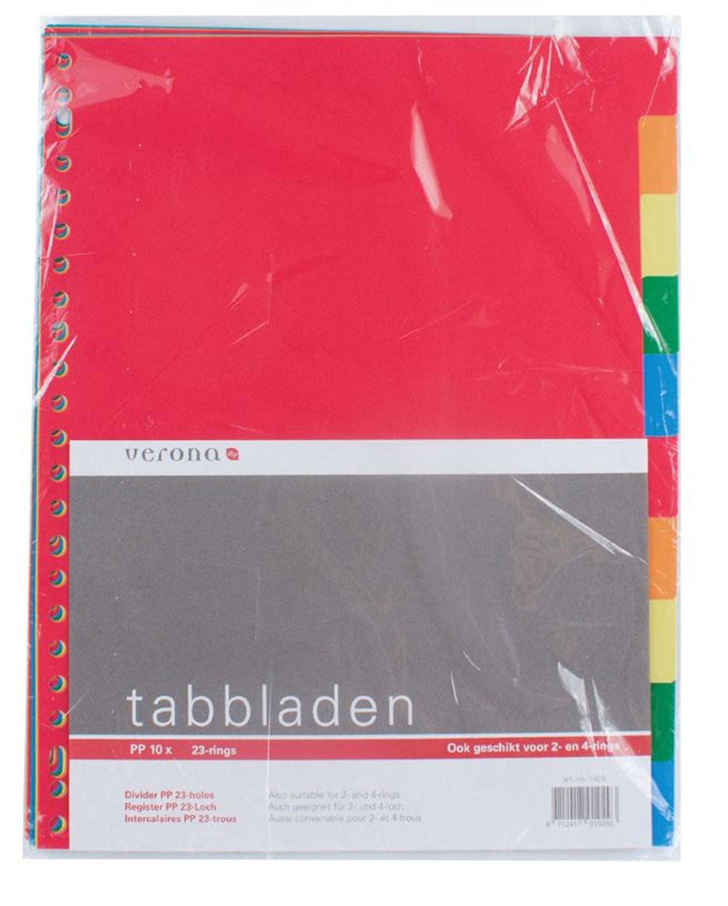 Verona tabs a4 23r plastico en blanco 10 deli