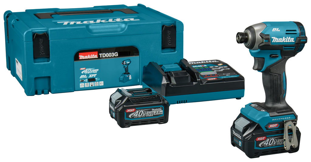 Makita td003gd201 | avvitatore a percussione a batteria | 40 V massimo | 2 batterie da 2,5 Ah + caricabatterie - td003gd201
