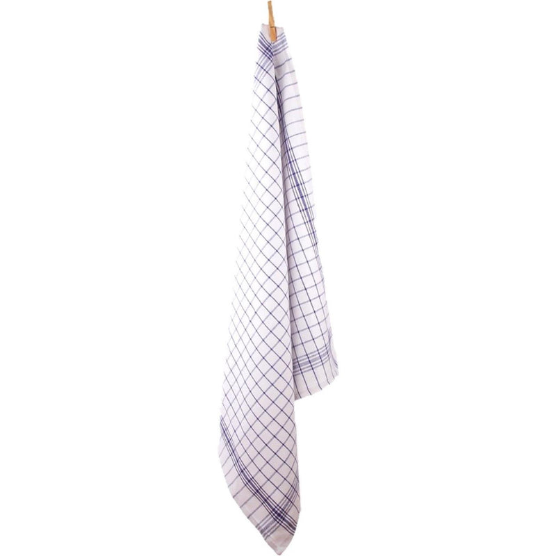 Theedoek ruit blauw 70x70cm 12st