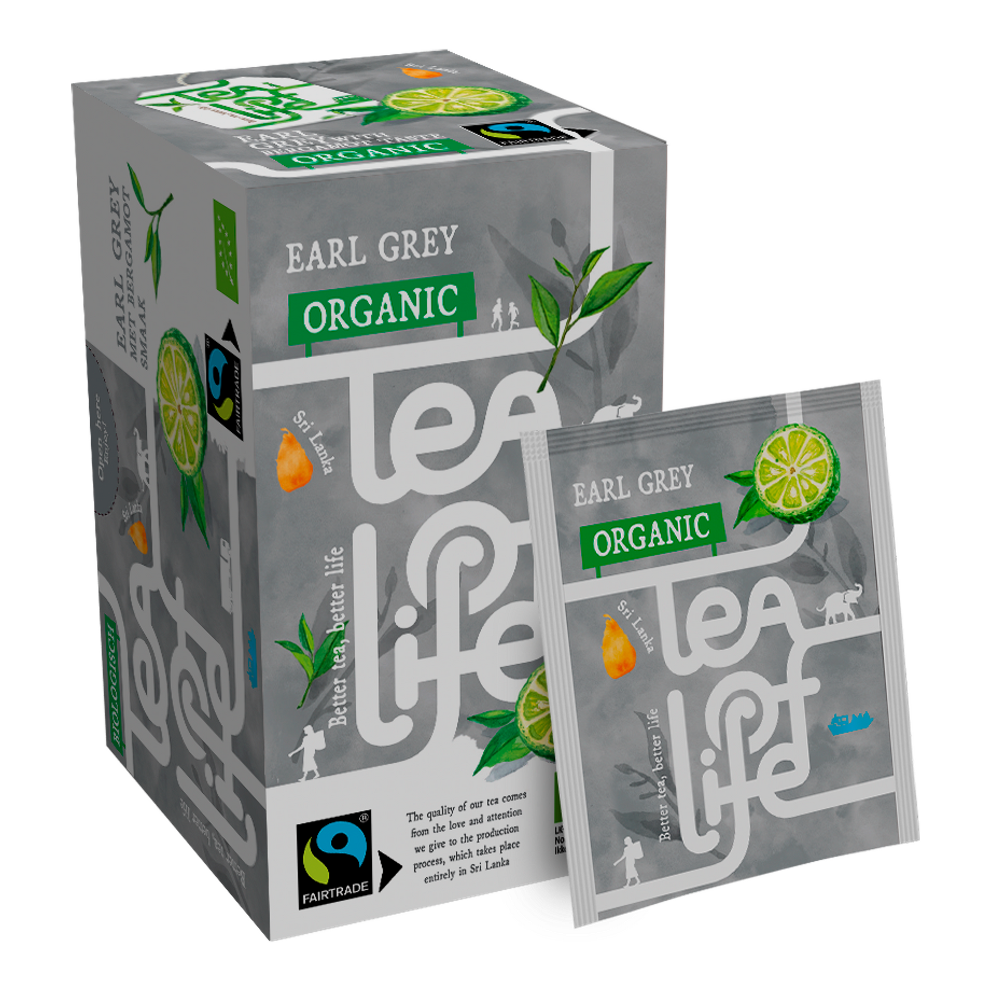 Té de la vida Earl Grey orgánico de comercio justo (25x1,5gr)