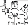 Valvola ad angolo combinata lavatrice Cornat 1 2 - tec304904