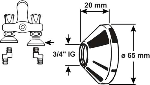 Roseta cornat para acoplamiento s (2 piezas) ms-ch - tec321025
