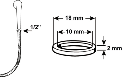 Set guarnizioni Cornat tubo doccia 1 2 (4 pezzi) - tec380225