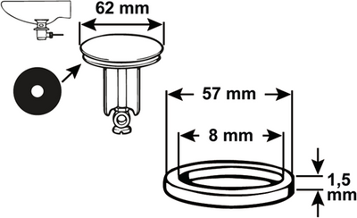 Guarnizione Cornat in gomma d62mm per tec317411 - tec380245