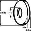 Cornat rosetta rubinetto 3 4 73x30mm ms-ch - tec383502