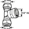 Giunto a compressione Cornat ms tee 22x1 2x22mm - tec583696