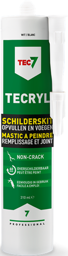 Tec7 tecryl sellador acrílico para pintor tubo blanco 310ml | 12 piezas