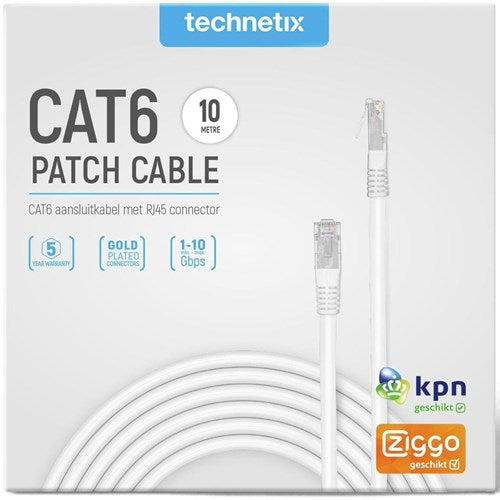 Cavo patch Technetix utp cat6 10 m bianco - 2077020