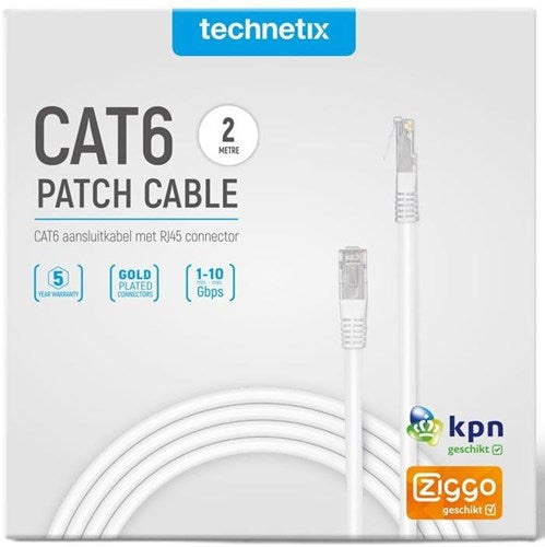Cavo patch Technetix utp cat6 2m bianco - 2077000