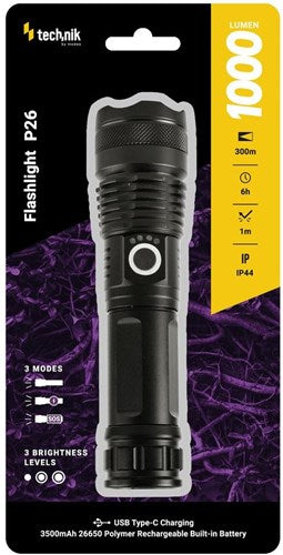 Technik Linterna LED zoom recargable 1000 lúmenes - 5720110