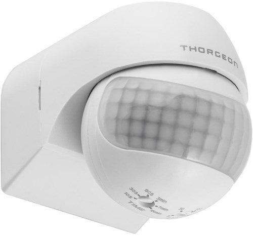 Rilevatore di movimento Thorgeon da parete a parete 180 gradi ip44 orientabile bianco - 3900502