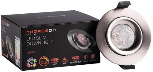 Thorgeon Faretto da incasso LED 8.2W dimtowarm 96mm tondo orientabile acciaio sabbiato - LED4682