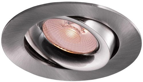 Thorgeon Faretto da incasso LED 8.2W dimtowarm 96mm tondo orientabile acciaio sabbiato - LED4682