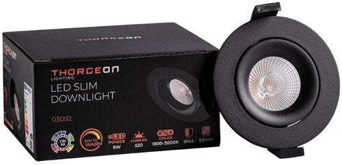 Enzo thorgeon led inbouwspot 8,2w dimtowarm 96mm rond verstelbaar zwart - led4681