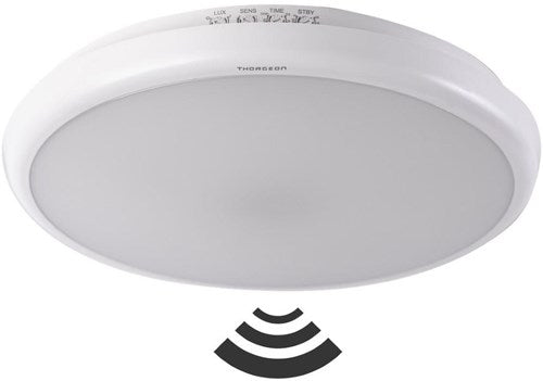 Thorgeon plafoniera led 265mm bianco 16w tri-bianco ip65 + sensore - 5017775