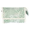 Traveller spiegeltas bladeren groen wit 16.5cm x 11cm