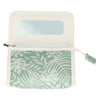 Traveller spiegeltas bladeren groen wit 16.5cm x 11cm