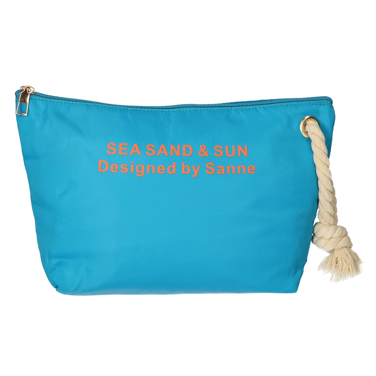 Traveller toilettas sea, sand sun blauw oranje 30cm x 19.5cm
