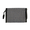 Traveller spiegeltas stripe blauw creme 16.5x11cm