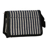 Traveller spiegeltas stripe blauw creme 16.5x11cm