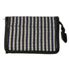 Traveller spiegeltas stripe blauw creme 16.5x11cm