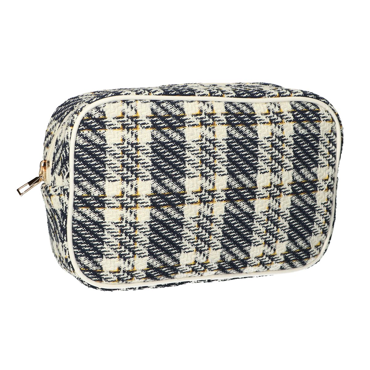 Traveller toilettas box tweed ruit 26x16cm