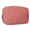 Traveller toilettas rib stof waterdicht roze 28x17cm