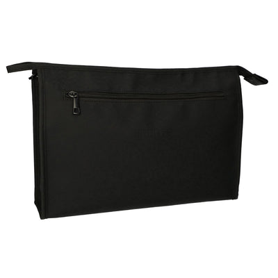 La borsa da toilette per viaggiatore strappa orizzontale nera 35x24 cm