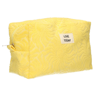 Traveler toiletry bag terry cloth sunny yellow 21.5cm x 19cm