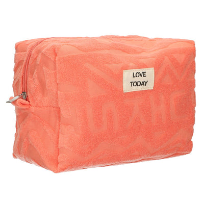 Traveler toiletry bag terry sunny pink 21.5cm x 19cm